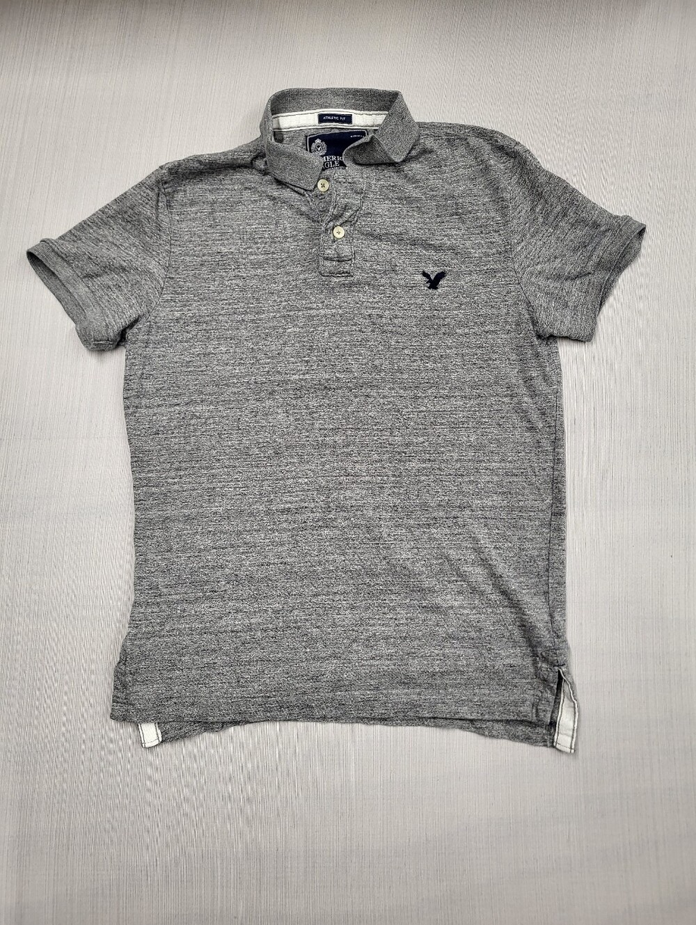 American Eagle Polo Shirt Men's Small / P Gray  Athletic Fit Cotton Collared